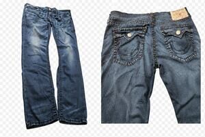 True Religion Rocco Relaxed Skinny Jeans Mens 44 Dark Wash Stretch Denim